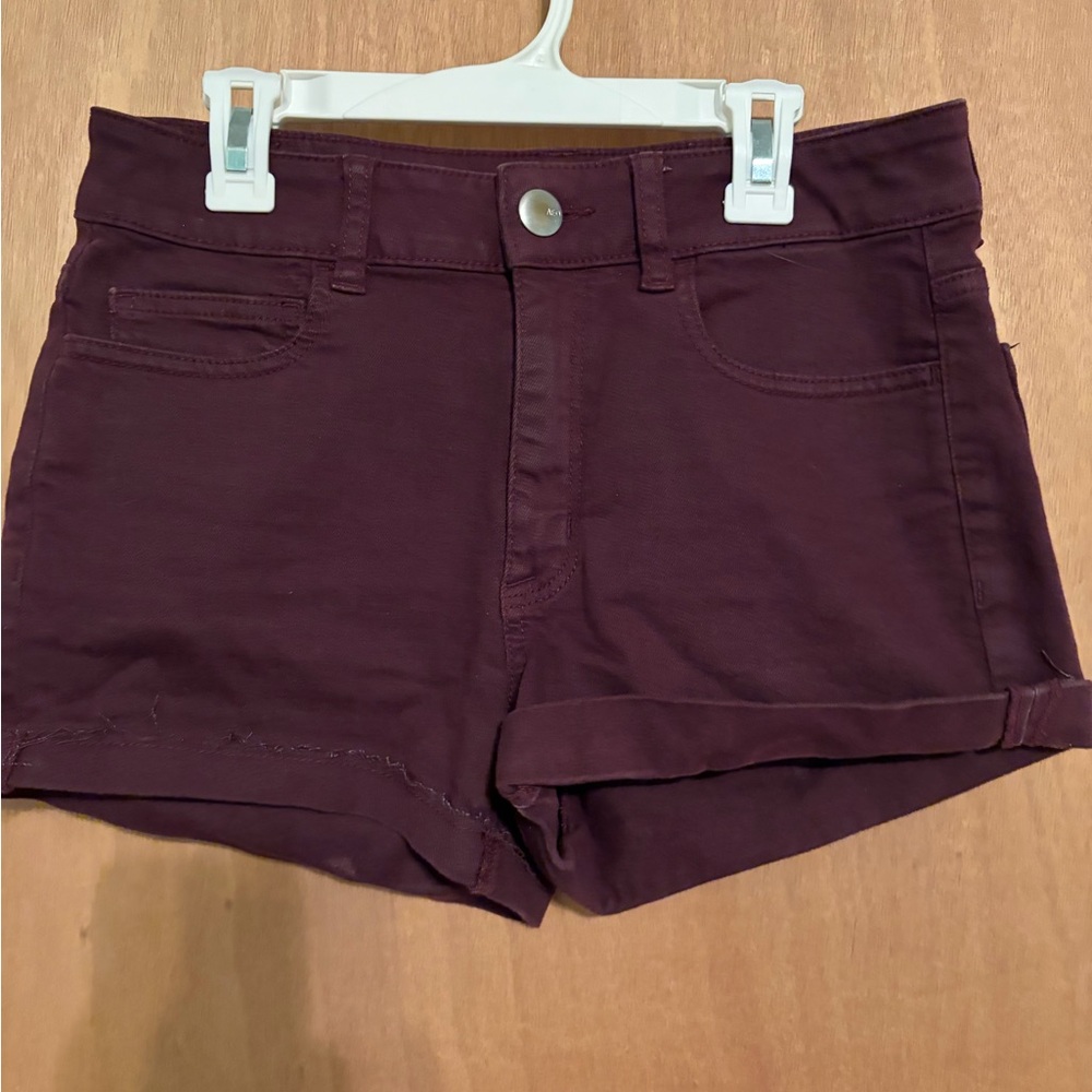 American Eagle Outfitters Dark Burgundy Jean Shorts